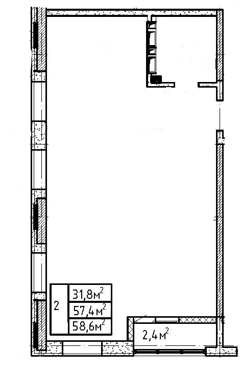 ЖК Трудовая, 4, 1-комн кв 58,6 м2, за 6 446 000 ₽, 2 этаж